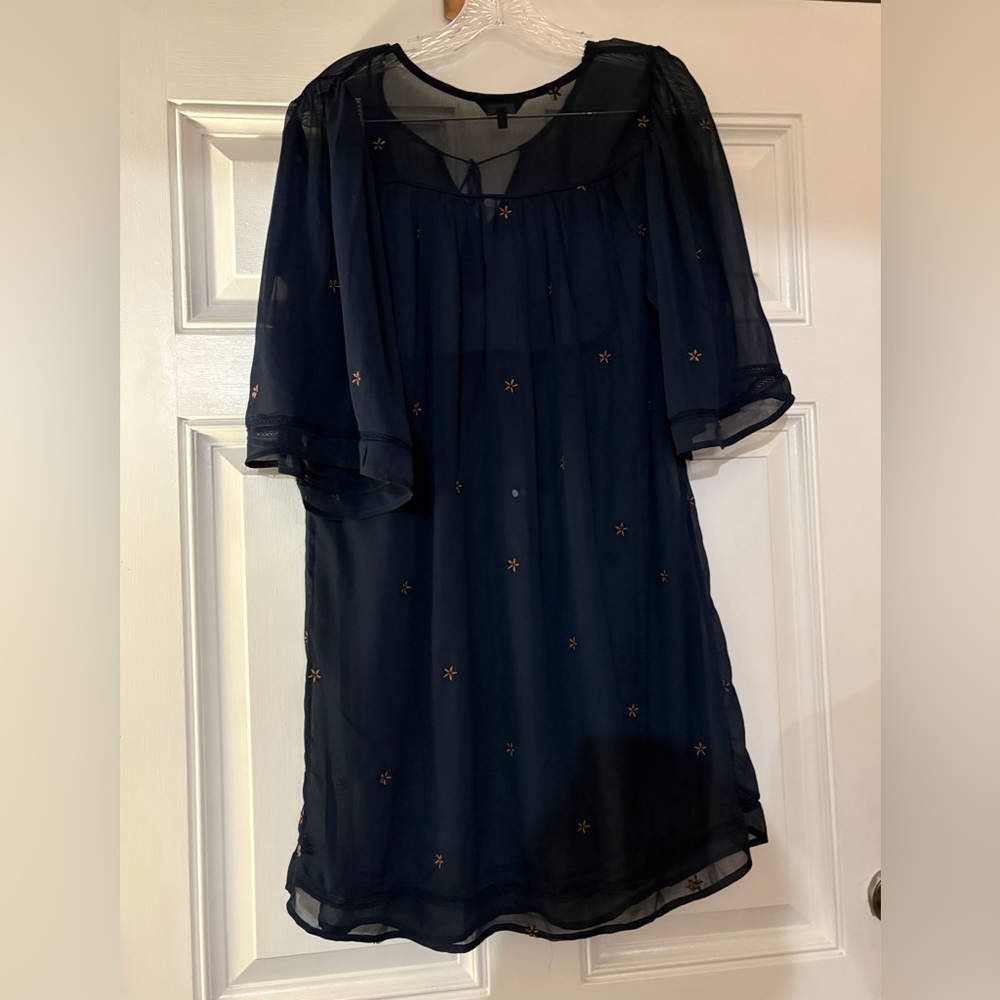 Lucky Brand Navy Mini Dress with Tassel Detail - Picture 2 of 2